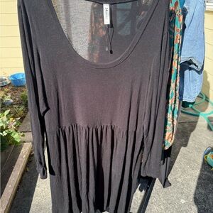 Women's Black Long Sleeve Dress 2X